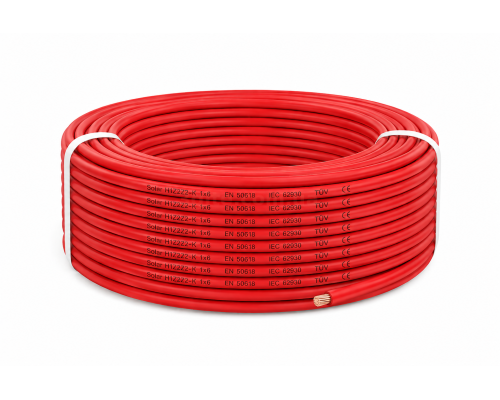Кабель Solar H1Z2Z2-K 1x6 красный, 1м
